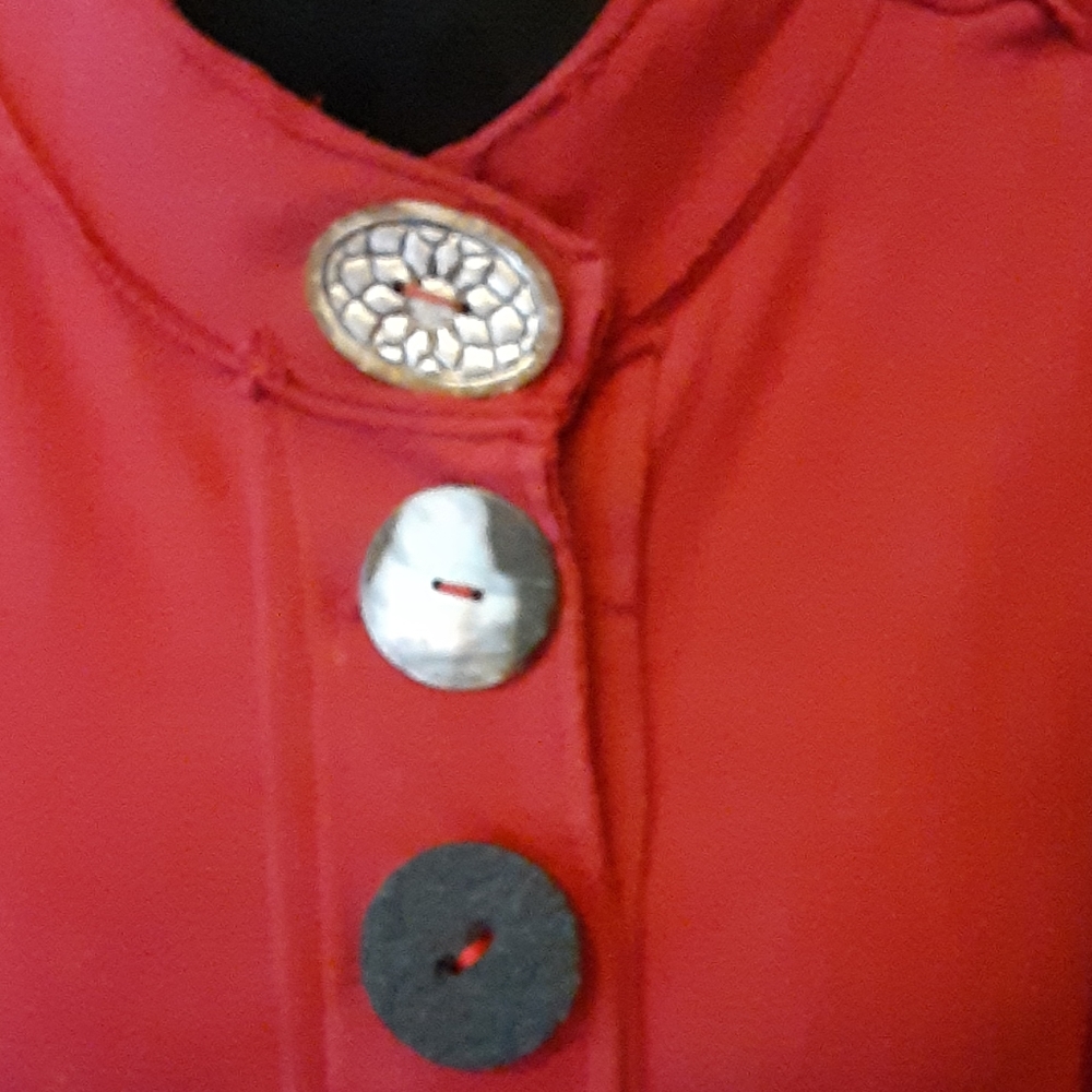 Neon Buddha Patchwork Large Button Boho Jacket 8 … - image 4